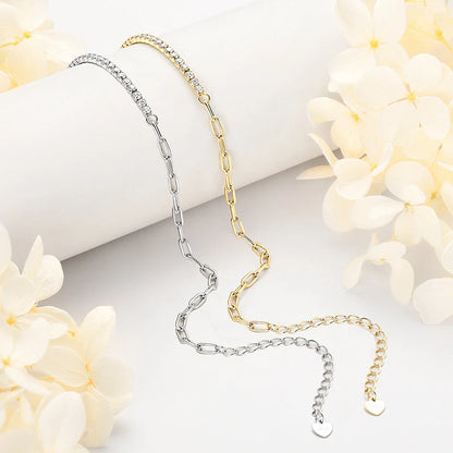 Shine On! 18k Gold Plated Moissanite & Silver Half Tennis Bracelet for Women & Men - Just The Fly Way