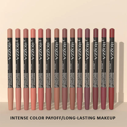 6pcs ROZZA Nude Lip Liner Set - Water-Resistant, Matte Finish Crayon Lip Pencils Non-Smudging & Easy-to-Apply