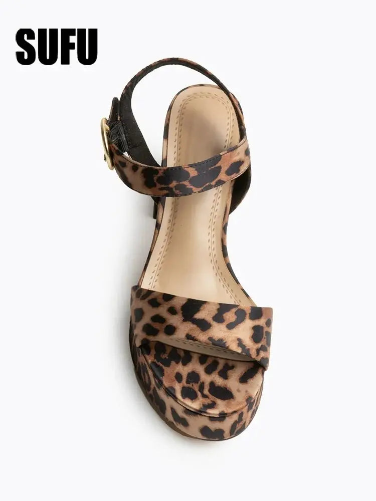 SUFU Summer solid color sandals Fashion platform heels - Just The Fly Way