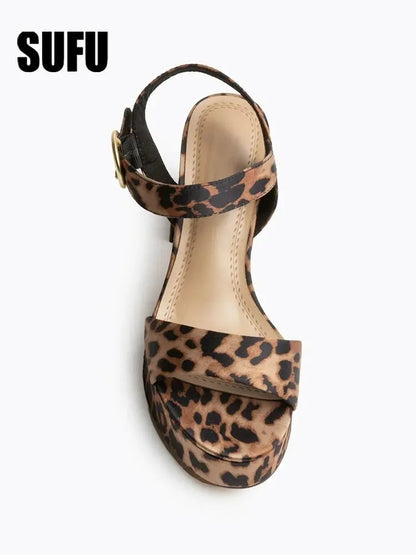 SUFU Summer solid color sandals Fashion platform heels - Just The Fly Way