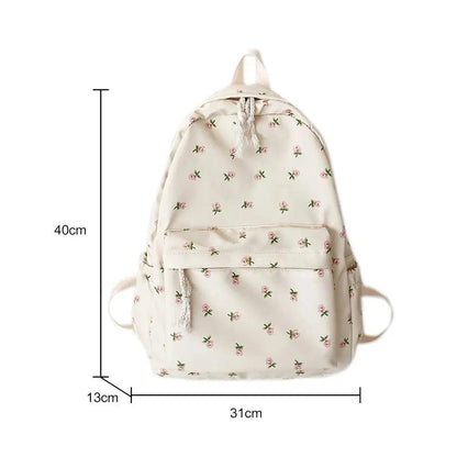 Floral White School Bags - Just The Fly Way