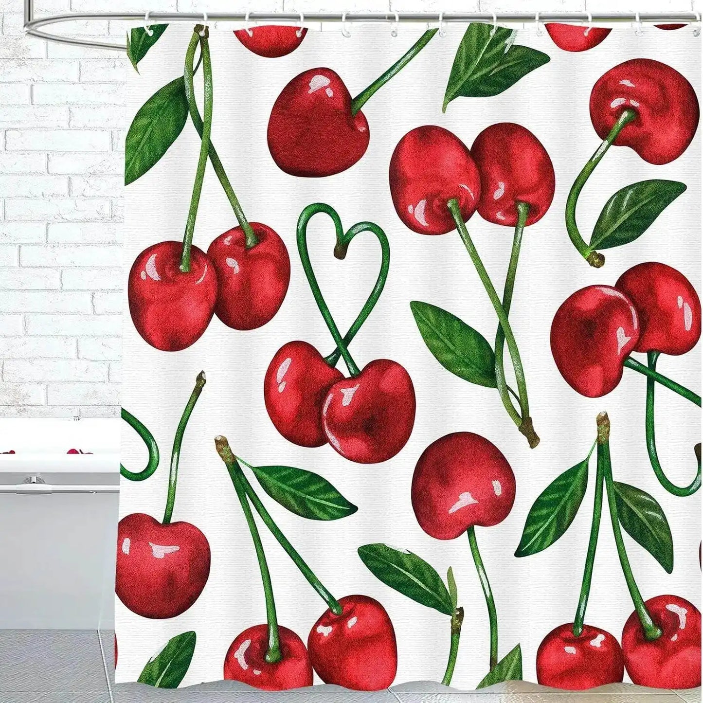 Cherry Shower Curtain for Bathroom - Just The Fly Way