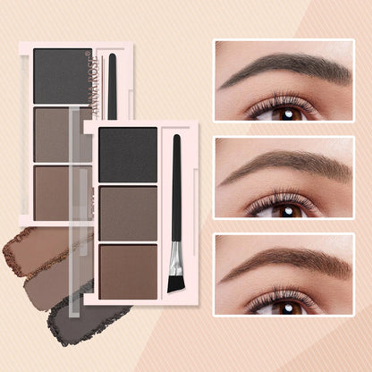 Fashionable, Bold and Beautiful DressThree-color eyebrow powder shadow three-dimensional eyebrow shape waterproof and sweat-proof natural long-lasting eyebrow powder