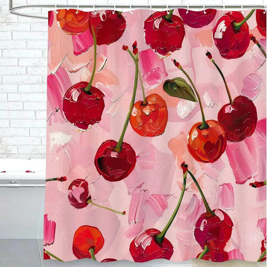Cherry Shower Curtain for Bathroom - Just The Fly Way