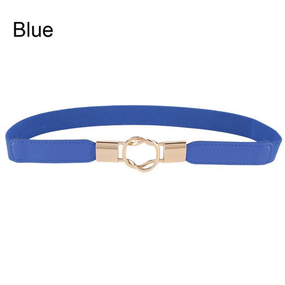 Women Elastic Thin Stretch Waistband Belt, Wrap Buckle - Just The Fly Way