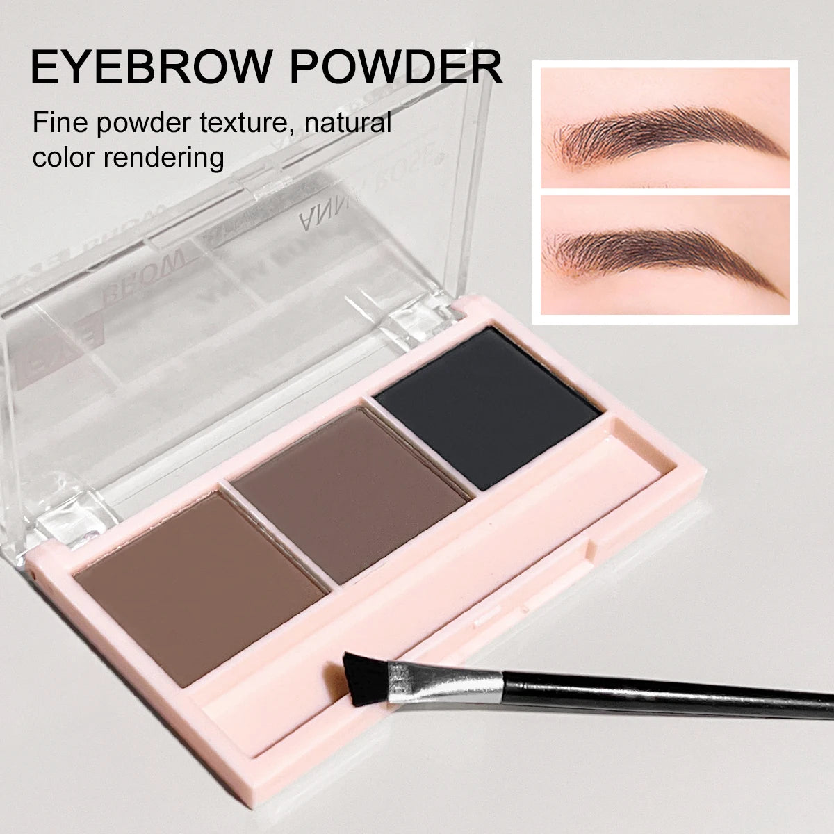 Fashionable, Bold and Beautiful DressThree-color eyebrow powder shadow three-dimensional eyebrow shape waterproof and sweat-proof natural long-lasting eyebrow powder
