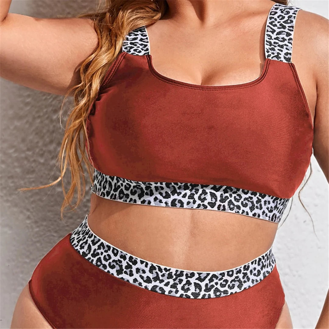 0XL - 4XL Splicing Bikini Plus Size Large Size Swimwear Women Swimsuit Female Two-pieces Bikini set Bather Bathing Suit V3785B - Just The Fly Way
