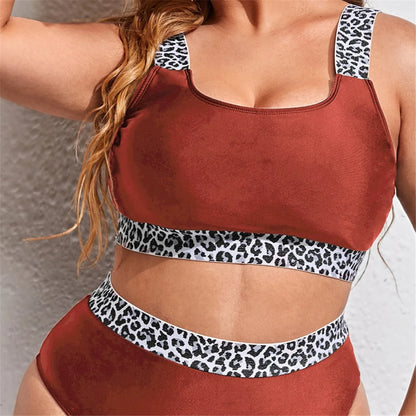 0XL - 4XL Splicing Bikini Plus Size Large Size Swimwear Women Swimsuit Female Two-pieces Bikini set Bather Bathing Suit V3785B - Just The Fly Way