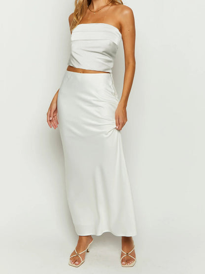 Elegant Floral Print Off-Shoulder Top and High Slit Maxi Skirt Set for Women s Summer Fashion Look - Just The Fly Way