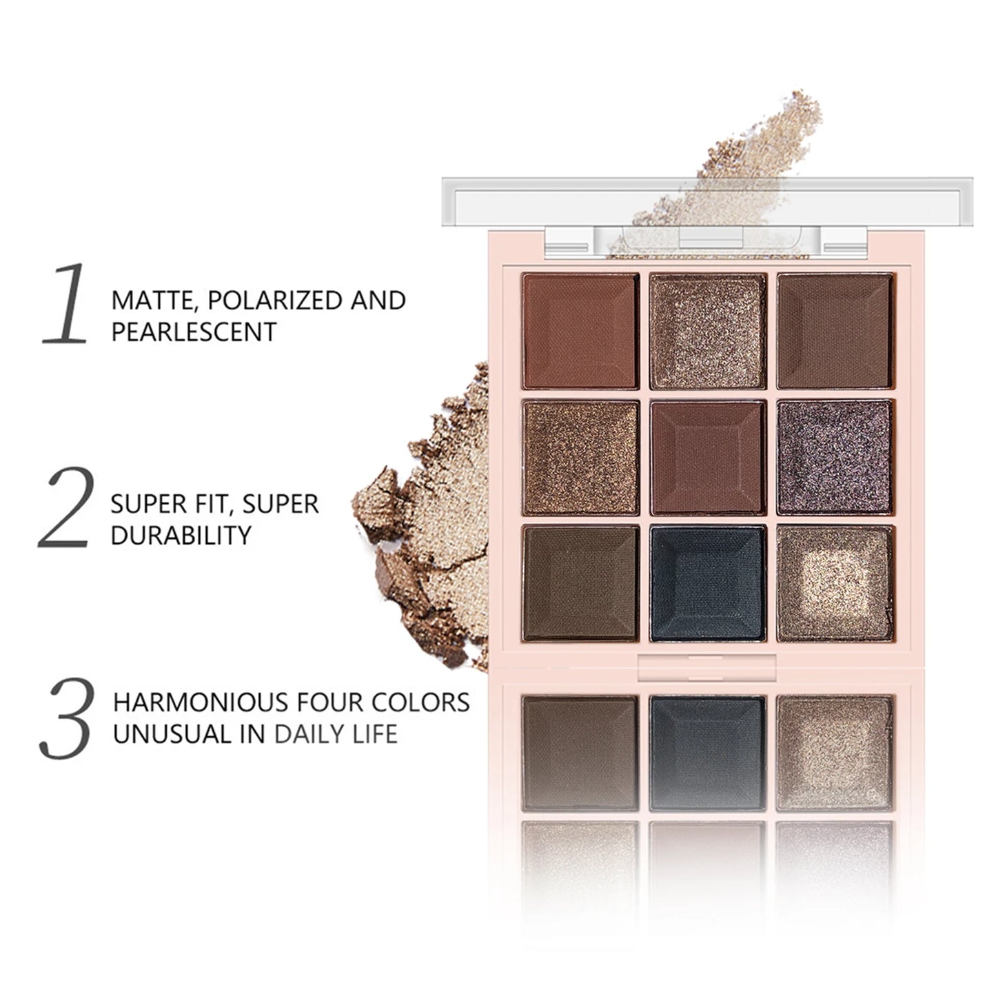 Fashionable, Bold and Beautiful DressJUJU DREAM 9-Color Eyeshadow Palette, Matte & Shimmer Finish, Soft Milk Tea Tones, Compact & Easy for Daily Student Makeup