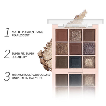 Fashionable, Bold and Beautiful DressJUJU DREAM 9-Color Eyeshadow Palette, Matte & Shimmer Finish, Soft Milk Tea Tones, Compact & Easy for Daily Student Makeup