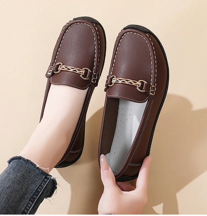 Fashionable, Bold and Beautiful DressWoman Shoes Leather Casual Shoes With Low Heels Loafers Women's Flats 2025 New Zapatos De Mujer Elegant Heel Footwear Women