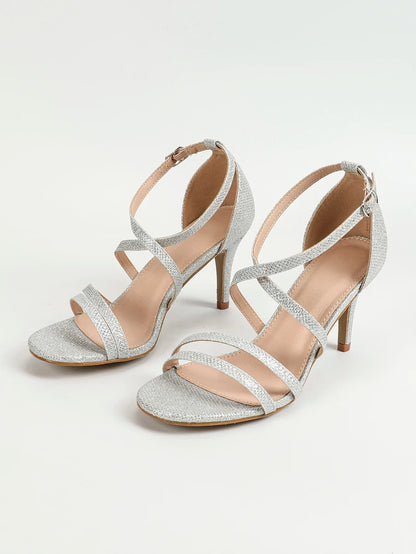 Women's Strappy Ankle Strap Back Zip Stiletto Heel Sandals - Just The Fly Way