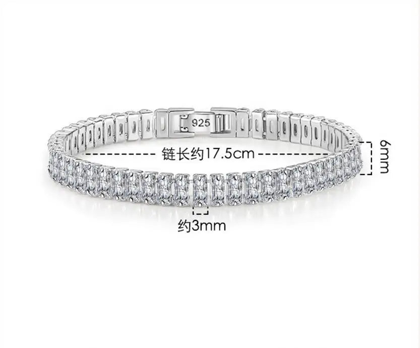 Solid 18K 14K Gold Moissanite Tennis Bracelet for Women D VVS1 Round 925 Sterling Silver Luxury Bracelet for Engagement - Just The Fly Way