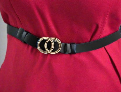 Fashion Belt with Silver or Gold Double Ring Buckle, PU - Just The Fly Way