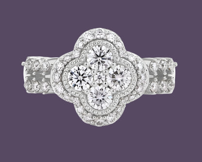 Moissanite 18k White Gold over S925 Sterling Silver Ring - Just The Fly Way