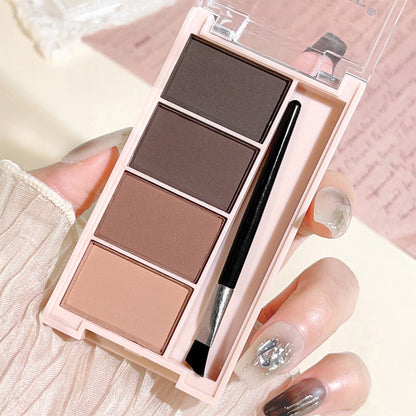 Fashionable, Bold and Beautiful DressA set of 4-color eyebrow powder trays with brushes in gray and brown matte tones for long-lasting color rendering, filling and s