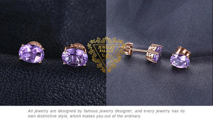 Fashionable, Bold and Beautiful DressJewelryPalace Rose Gold Yellow Gold Plated Oval Natural Amethyst Citrine Garnet Topaz Peridot 925 Sterling Silver Earrings Woman - Just The Fly Way