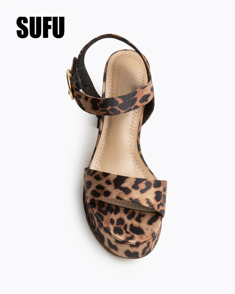 SUFU Summer solid color sandals Fashion platform heels - Just The Fly Way