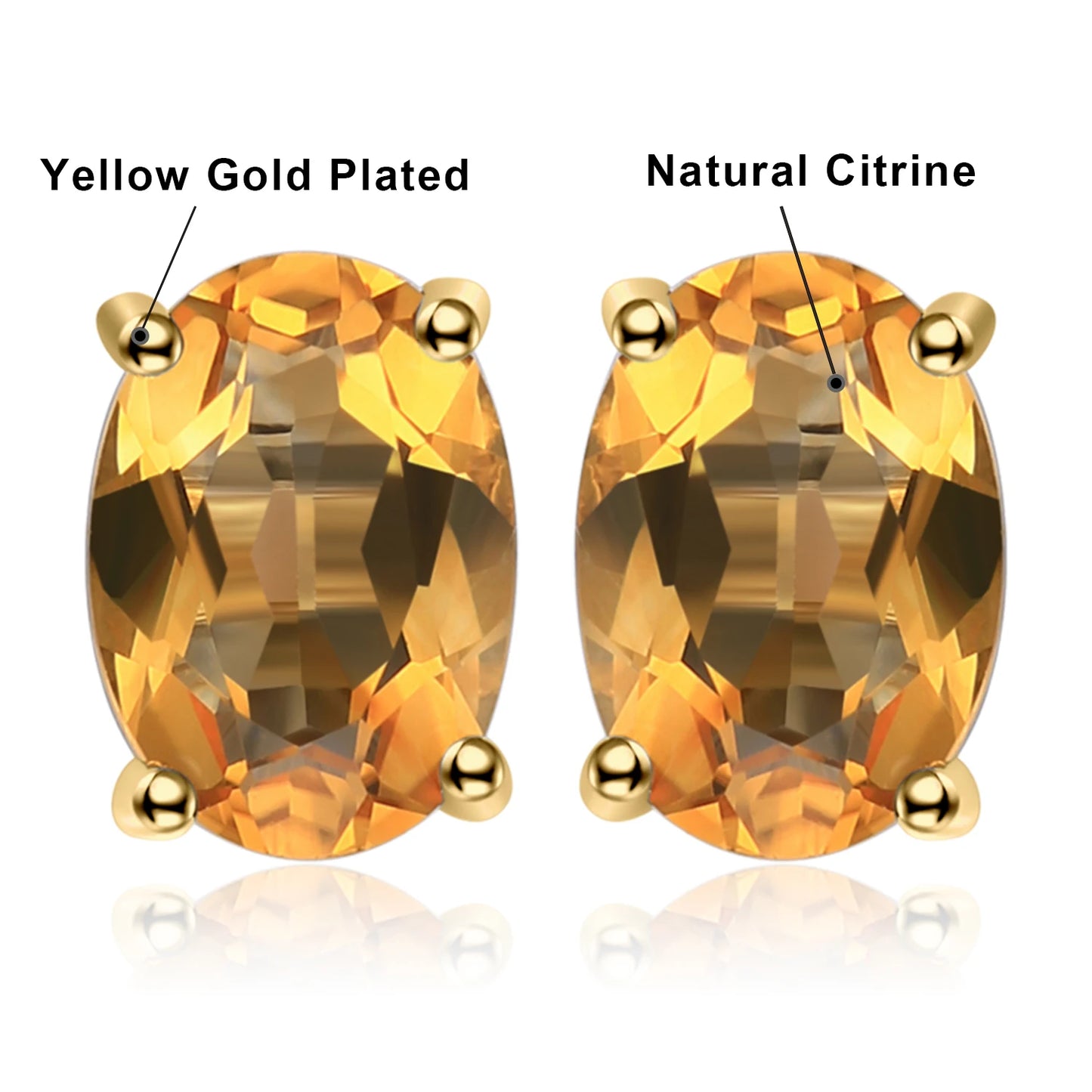 Fashionable, Bold and Beautiful DressJewelryPalace Rose Gold Yellow Gold Plated Oval Natural Amethyst Citrine Garnet Topaz Peridot 925 Sterling Silver Earrings Woman - Just The Fly Way