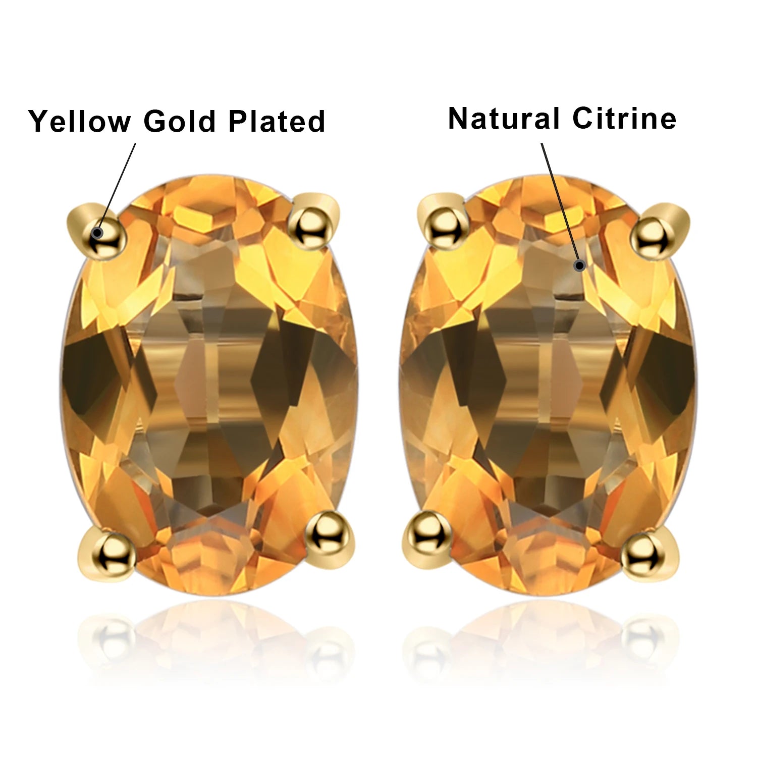 Fashionable, Bold and Beautiful DressJewelryPalace Rose Gold Yellow Gold Plated Oval Natural Amethyst Citrine Garnet Topaz Peridot 925 Sterling Silver Earrings Woman - Just The Fly Way