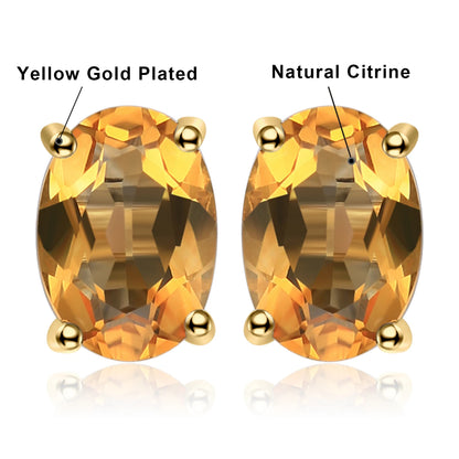 Fashionable, Bold and Beautiful DressJewelryPalace Rose Gold Yellow Gold Plated Oval Natural Amethyst Citrine Garnet Topaz Peridot 925 Sterling Silver Earrings Woman - Just The Fly Way