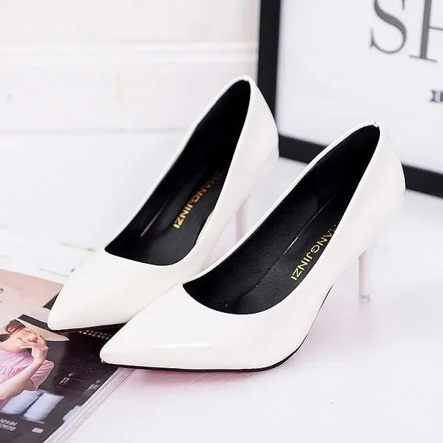 Fashionable, Bold and Beautiful DressBig Size Women's Boat Shoes Faux Suede High Heels Pointed Toe Pumps Stilettos Basic Pump for Female White Black Red Pink Blue