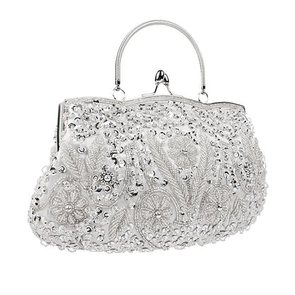 Women's Retro Small Totes Evening Bags Beaded Embroidered Ladies Clutch Purse Shoulder Chain Wedding Party Handbags Bags Purses - Just The Fly Way