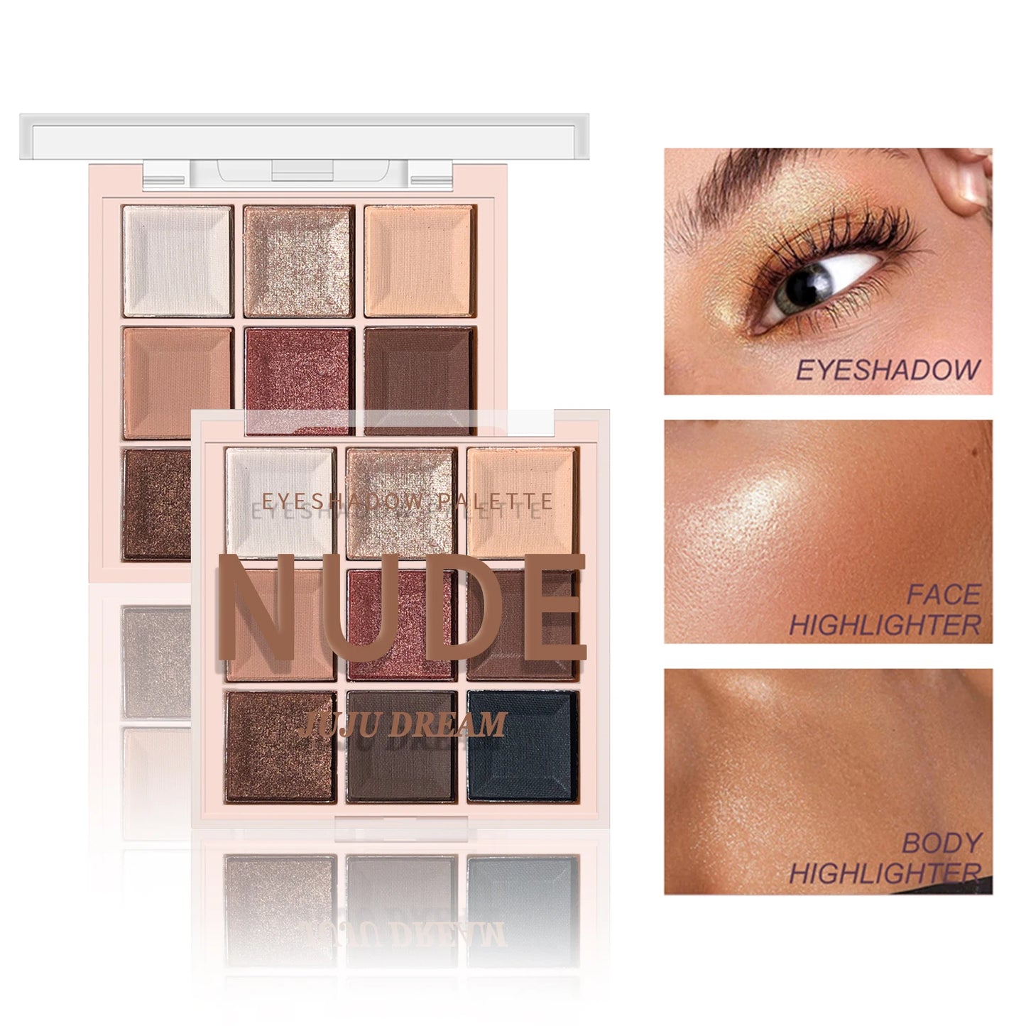 Fashionable, Bold and Beautiful DressJUJU DREAM 9-Color Eyeshadow Palette, Matte & Shimmer Finish, Soft Milk Tea Tones, Compact & Easy for Daily Student Makeup