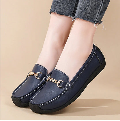 Fashionable, Bold and Beautiful DressWoman Shoes Leather Casual Shoes With Low Heels Loafers Women's Flats 2025 New Zapatos De Mujer Elegant Heel Footwear Women