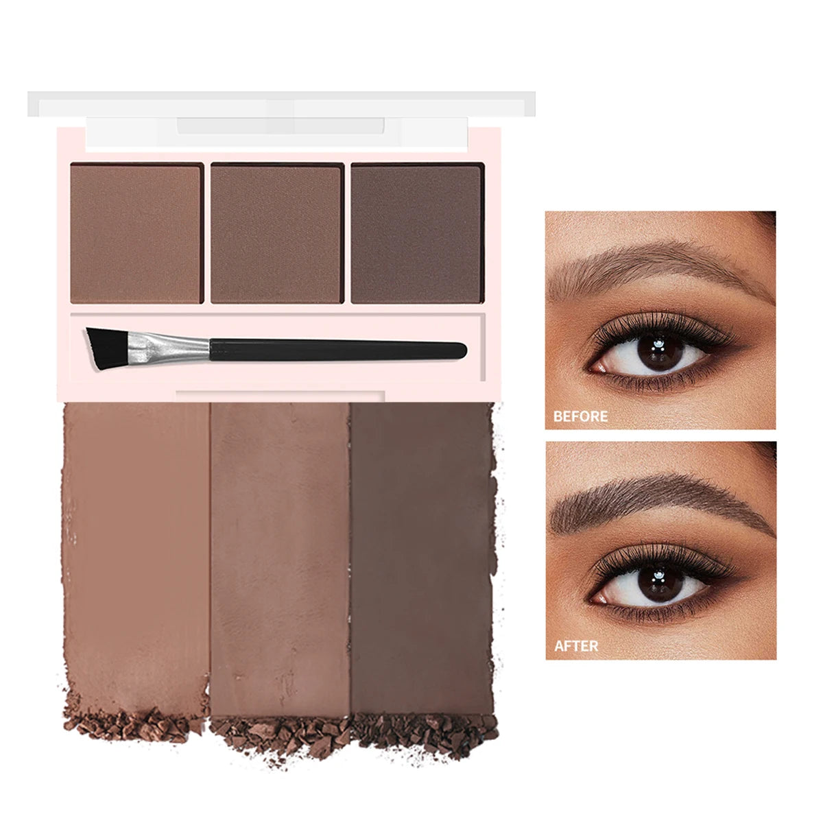 Fashionable, Bold and Beautiful DressThree-color eyebrow powder shadow three-dimensional eyebrow shape waterproof and sweat-proof natural long-lasting eyebrow powder