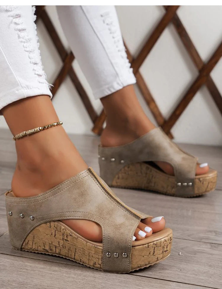 Fashionable, Bold and Beautiful DressWomen's Sandals High Heels Sandals With Wedges Shoes Woman Platform Sandals Summer Peep Toe Heeled Slippers Sandalias De Mujer