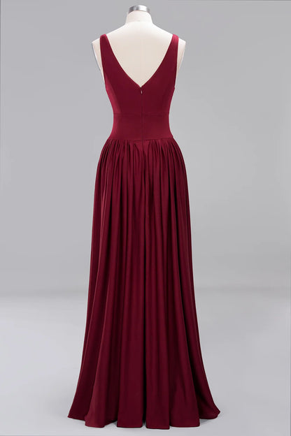 9 Colors Bridesmaid Dress Women 2023 Sister Group Dress Sexy Split V Neck Backless Sleeveless Formal Wedding Evening Party Gowns