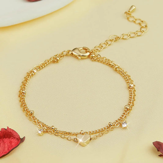 Trendy and Dainty 925 Sliver Plated CZ Waterproof Heart Charm Anklet - Just The Fly Way