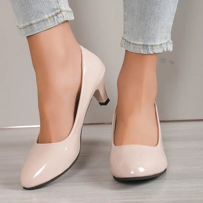 Fashionable, Bold and Beautiful DressWomen Pumps Nude Shallow Mouth Women Shoes New Fashion Office Work Wedding Party Shoes Ladies Low Heel Shoes Summer Heels Woeman