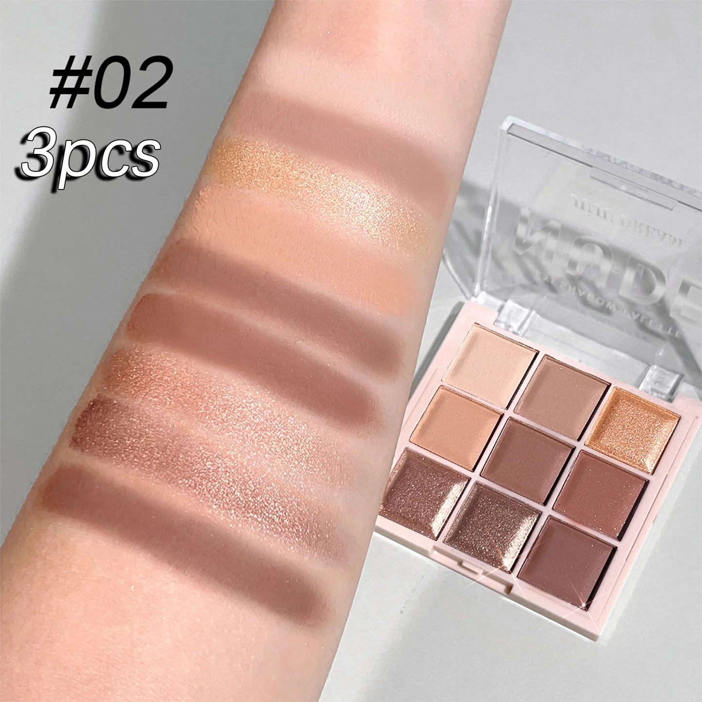 Fashionable, Bold and Beautiful DressJUJU DREAM 9-Color Eyeshadow Palette, Matte & Shimmer Finish, Soft Milk Tea Tones, Compact & Easy for Daily Student Makeup