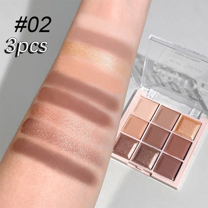 Fashionable, Bold and Beautiful DressJUJU DREAM 9-Color Eyeshadow Palette, Matte & Shimmer Finish, Soft Milk Tea Tones, Compact & Easy for Daily Student Makeup