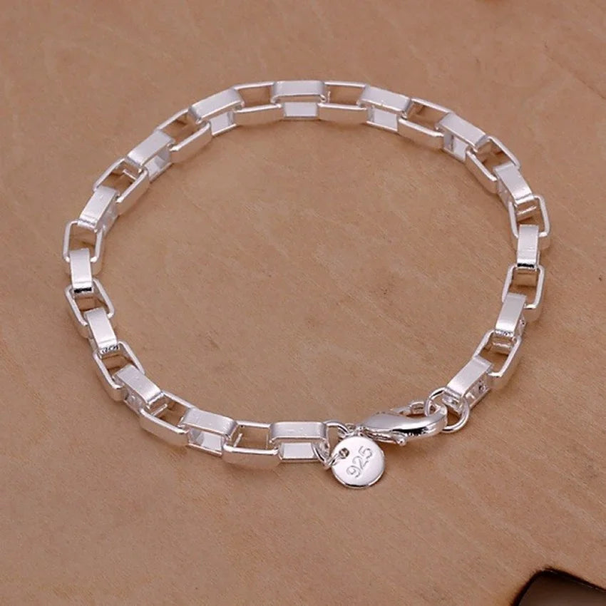 Shine On Sterling Silver Chain Bracelet for Men & Women - Perfect for Parties, Gifts & Weddings - Just The Fly Way