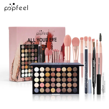 Fashionable, Bold and Beautiful DressPOPFEEL All-in-One Makeup Kit Gift Set with Eyeshadow Palette Foundation Lip Gloss Blush Brushes Eyeliner and More Beauty Gifts