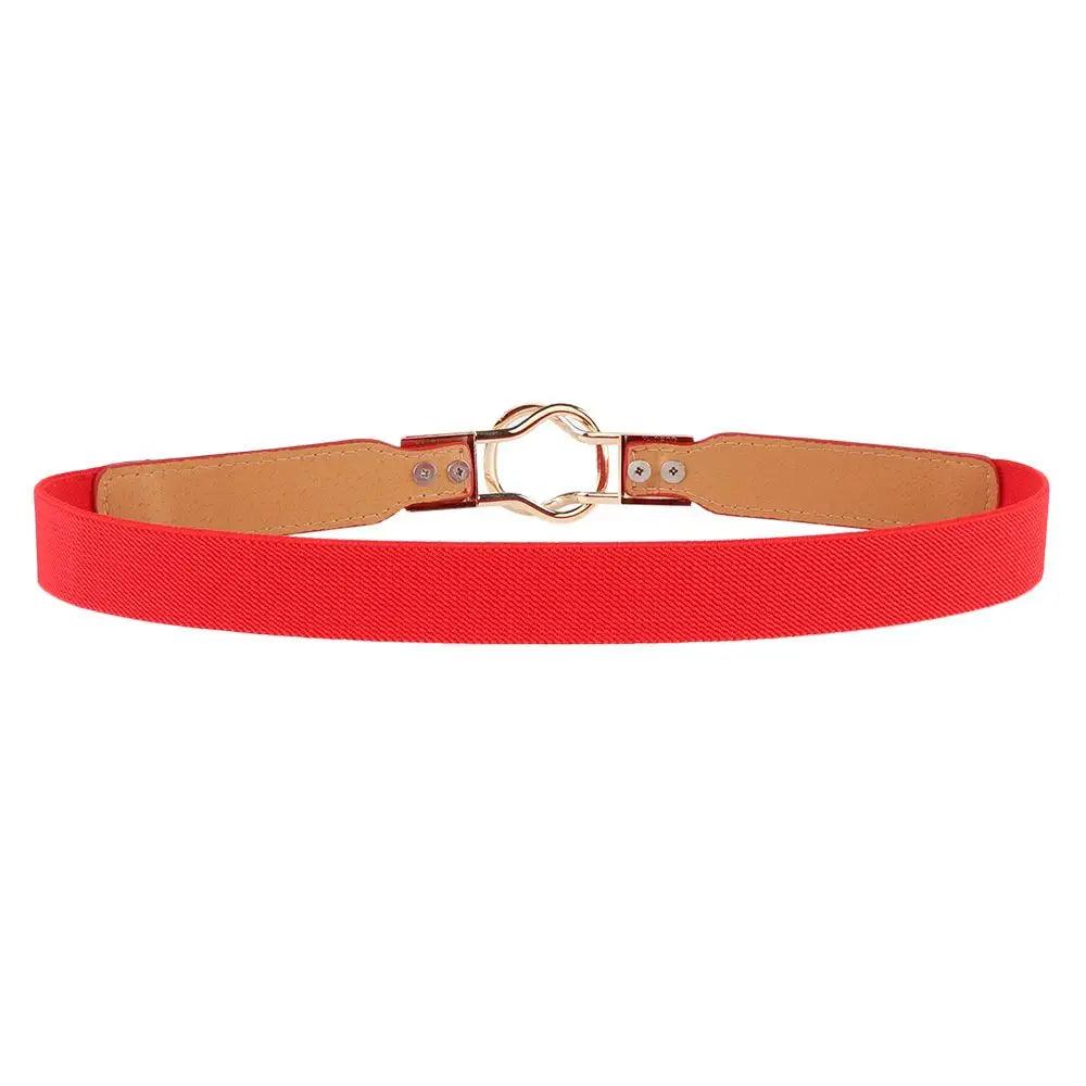 Women Elastic Thin Stretch Waistband Belt, Wrap Buckle - Just The Fly Way