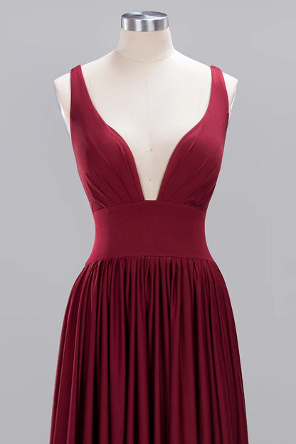 9 Colors Bridesmaid Dress Women 2023 Sister Group Dress Sexy Split V Neck Backless Sleeveless Formal Wedding Evening Party Gowns