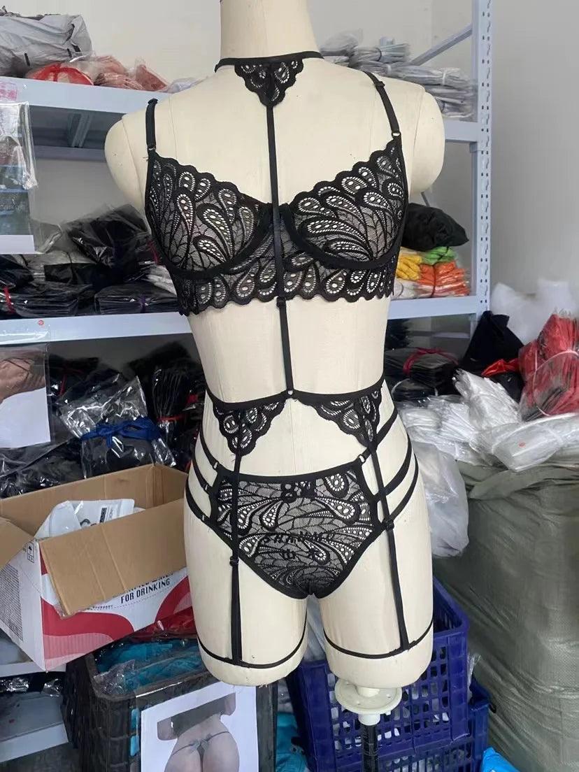 Stunning Lingerie Set, Women's Bra, Garters, Panties - Just The Fly Way