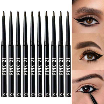 10Pcs Long-Lasting Black Eyeliner Pencils -Waterproof, Sweatproof and Smudge-Proof with Easy Twist Eyeliner Pencils - Just The Fly Way