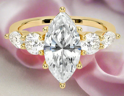 Shine Bright with Our 1CT Moissanite Engagement Ring for Glamorous Moments – 18K Gold Plated Silver - Just The Fly Way