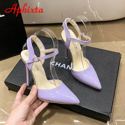 Fashionable, Bold and Beautiful DressWomen's Aphixta 12cm Super High Stiletto Heels Ankle Strap Sandals Pointed Toe Party Heels : Extended Sizes
