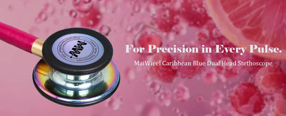 Fashionable, Bold and Beautiful DressMedical Double Sided Stethoscope Professional Portable Cardiology Stethoscope Medical Equipment Nurse Doctor Stethoscope