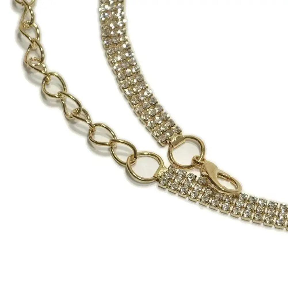 Rhinestone Chain Belt, Waist Chain Fashion Metal Belt, Silver or Gold Chain - Just The Fly Way