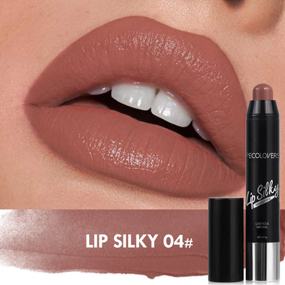 Fashionable, Bold and Beautiful DressMatte Lipstick Pencil Waterproof Long Lasting Non-Stick Cup Lip Stain Tint Cosmetic Nude Lipstick Pen Makeup Maquillage