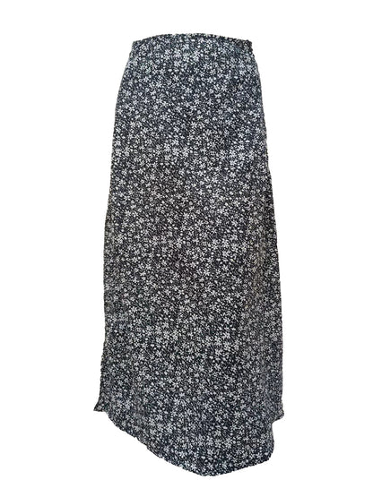 Women s Floral Print Midi Skirts Mid Waist Side Slit Skirts Spring Summer Fashion Casual A-line Skirts - Just The Fly Way