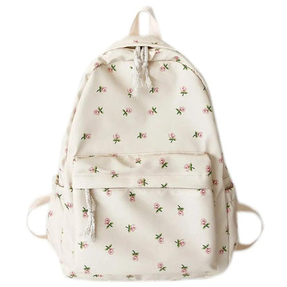 Floral White School Bags - Just The Fly Way
